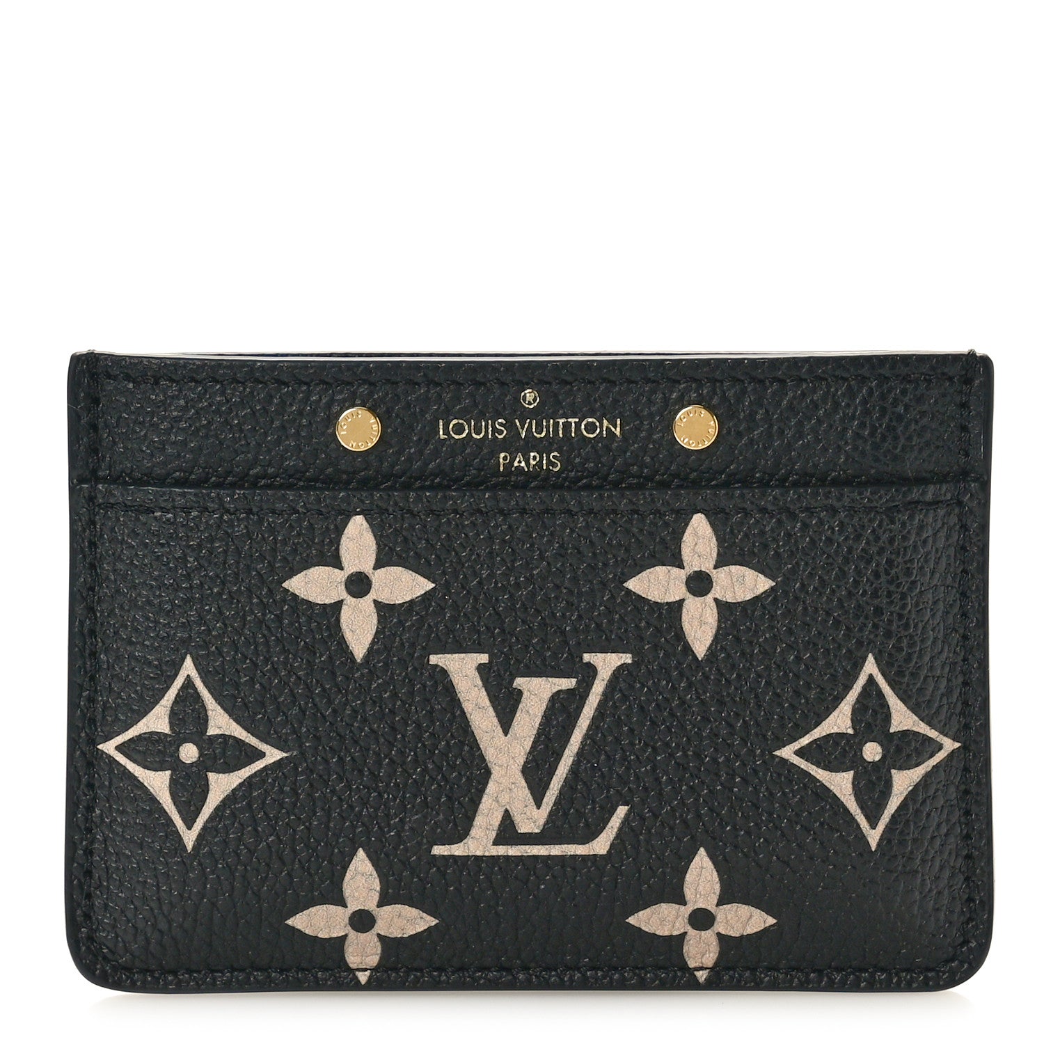 Louis Vuitton Empreinte Monogram Giant Card Holder Black Beige 1 of 8