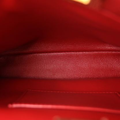 Fendi Ostrich Shiny Nappa Mini Peekaboo Iconic Satchel Fragola 5 of 10