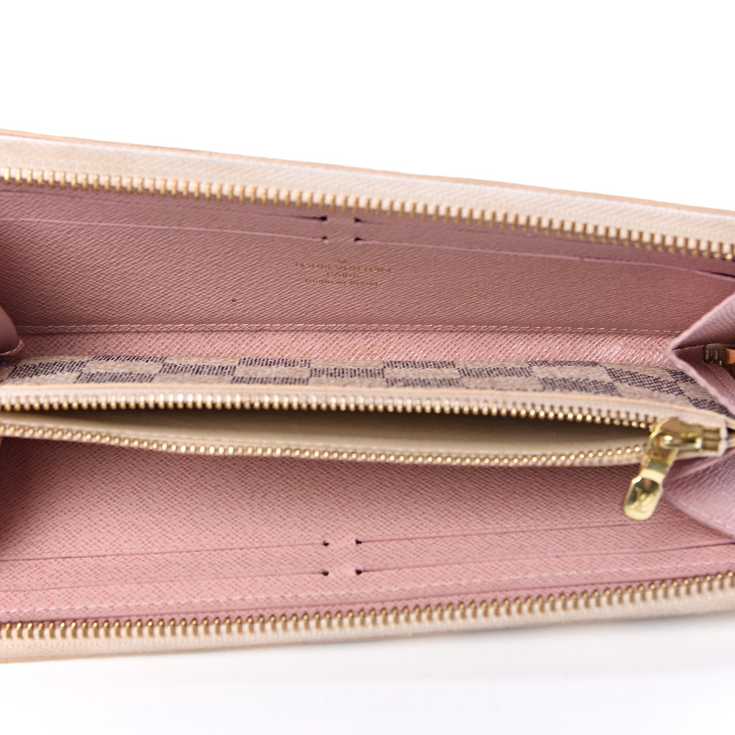 Louis Vuitton Damier Azur Clemence Wallet Rose Ballerine 4 of 10