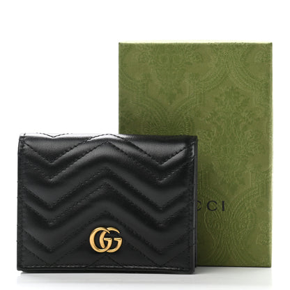 Gucci Calfskin Matelasse GG Marmont Card Case Wallet Black 8 of 8