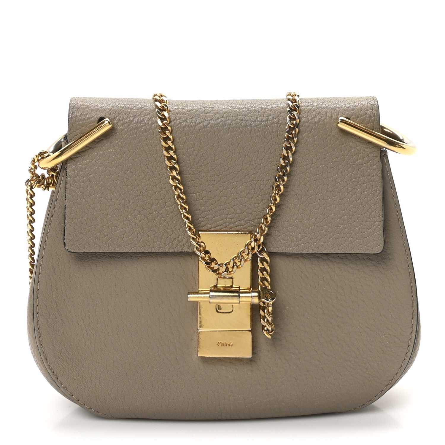 Chloe Grained Lambskin Mini Drew Shoulder Bag Motty Grey 1 of 9