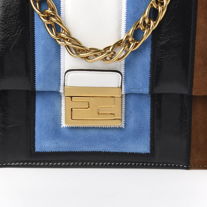 Fendi Agnello Old Shine Chamois F is Fendi Embossed Kan U Shoulder Bag White Nebula Multicolor 10 of 10