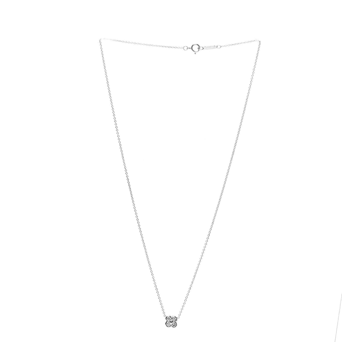 Platinum Diamond .18ctw Flower Pendant Necklace