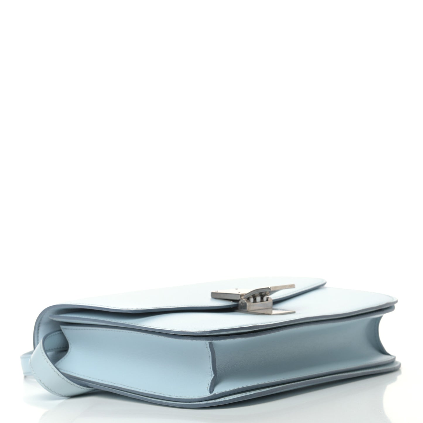 Box Calfskin Medium Classic Box Flap Bag Pale Blue
