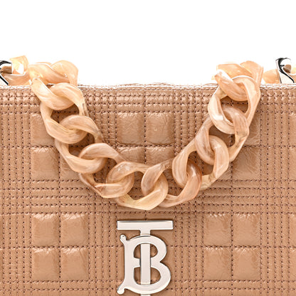 Burberry Patent Quilted Resin Chain Small Lola Bag Tan 7 of 9