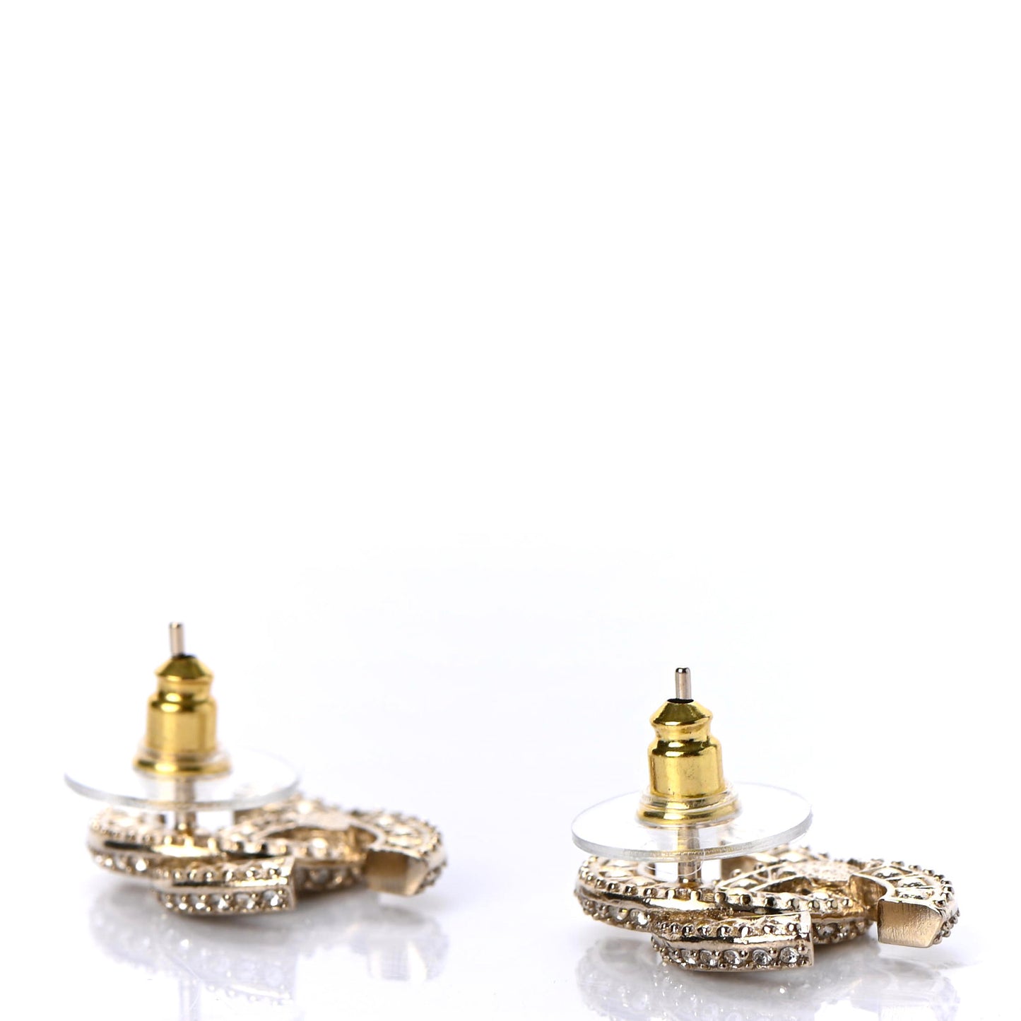 Crystal Timeless CC Earrings Light Gold