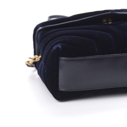 Saint Laurent Velvet Y Quilted Monogram Toy Loulou Crossbody Navy 8 of 11