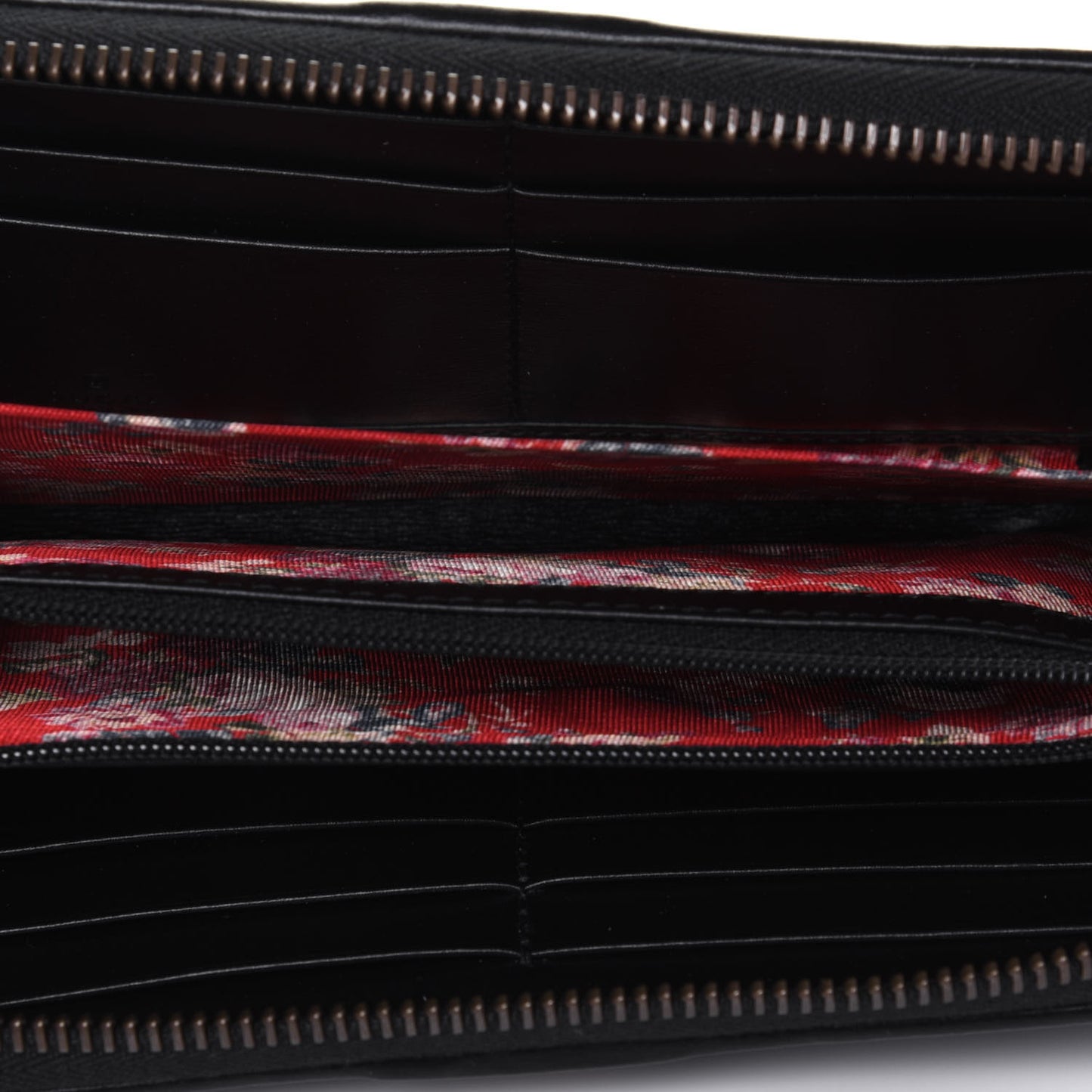 Calfskin Web Trapuntata GG Zip Around Wallet Black