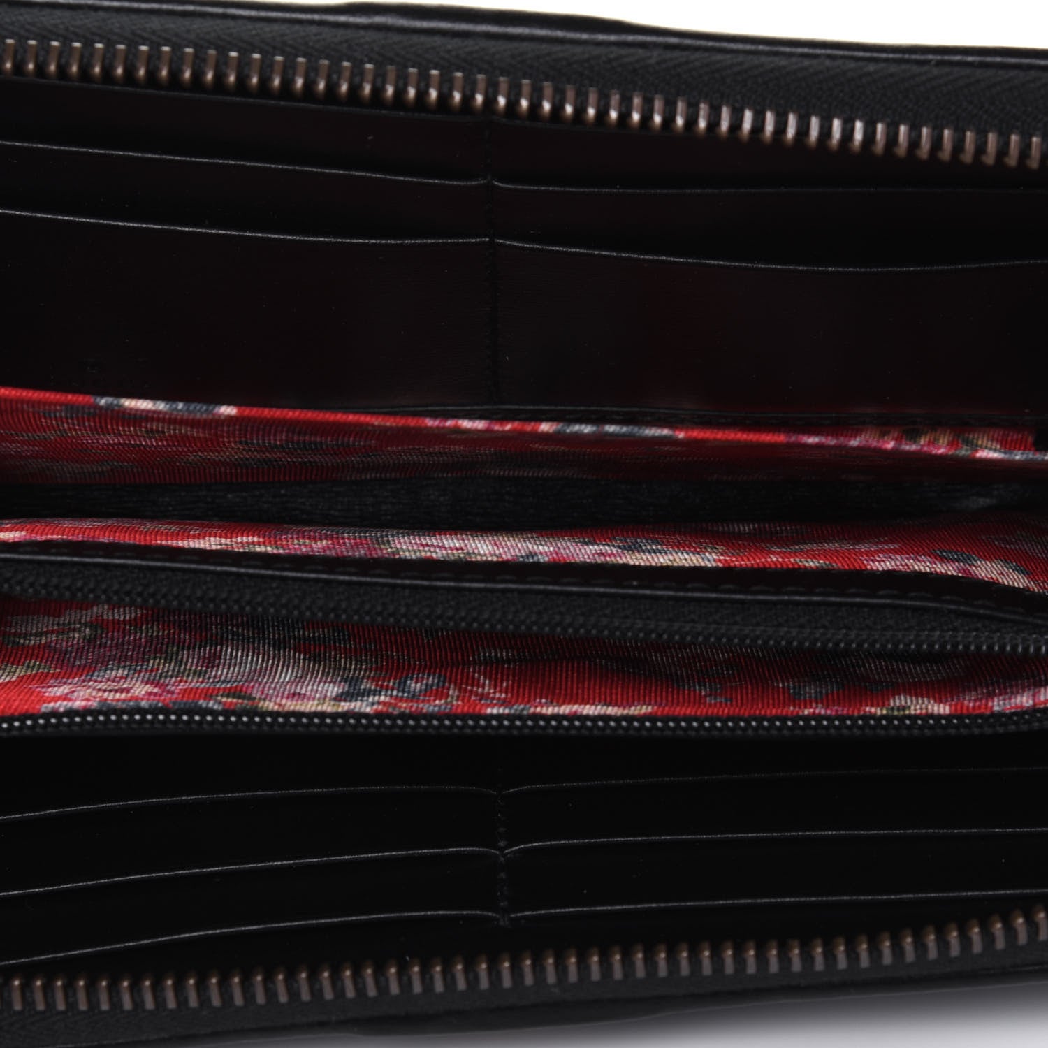 Gucci Calfskin Web Trapuntata GG Zip Around Wallet Black 5 of 12