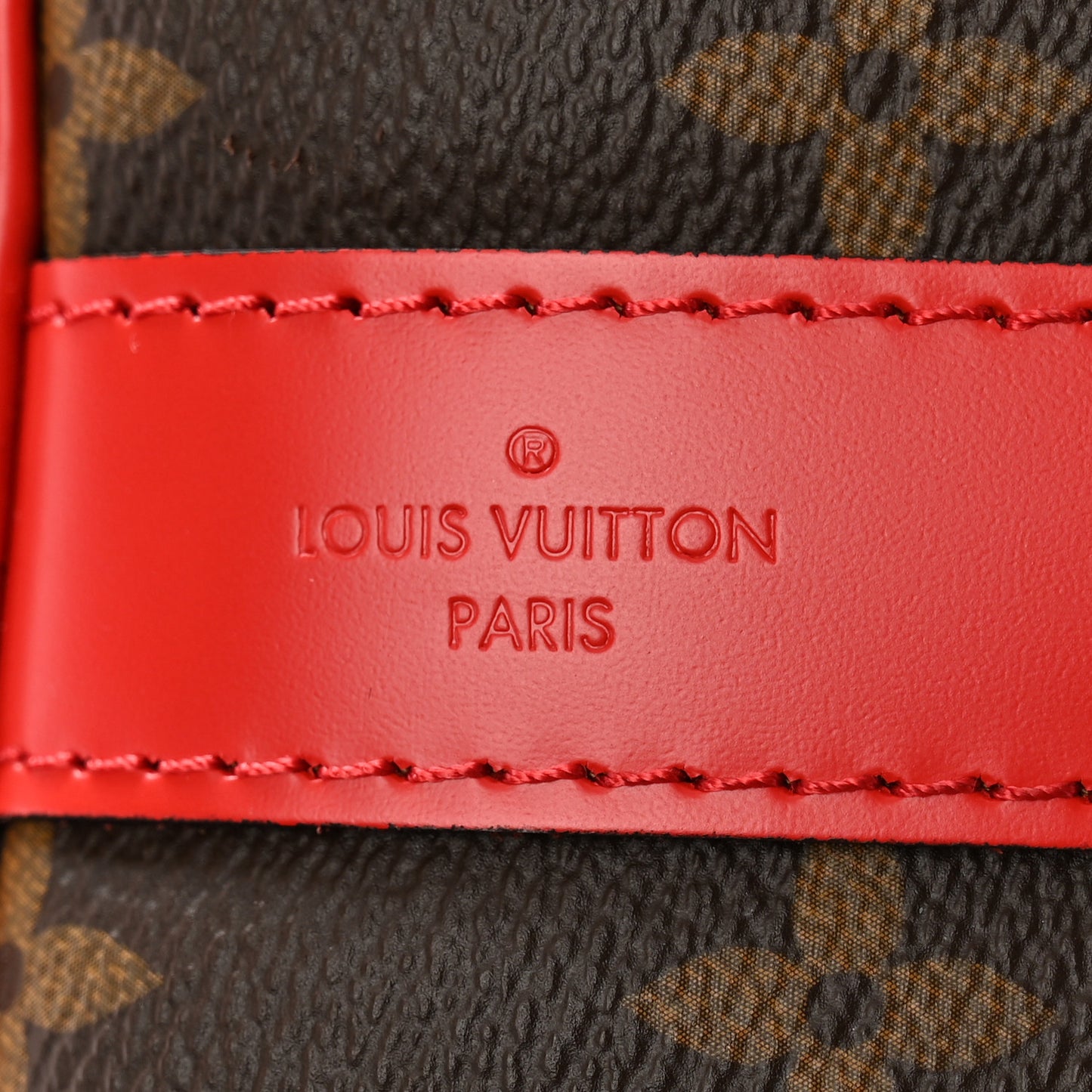 Calfskin Monogram Keepall Bandouliere 50 Coquelicot