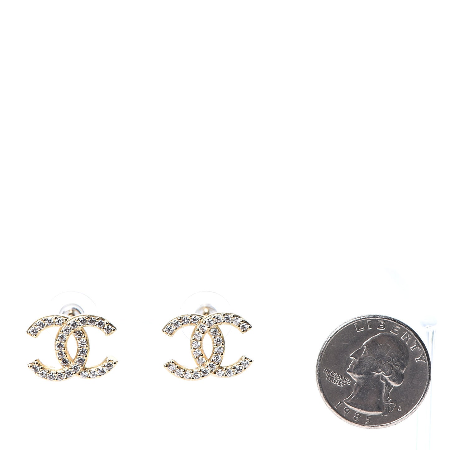 Crystal CC Earrings Gold