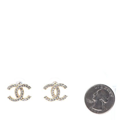 Chanel Crystal CC Earrings Gold 2 of 5