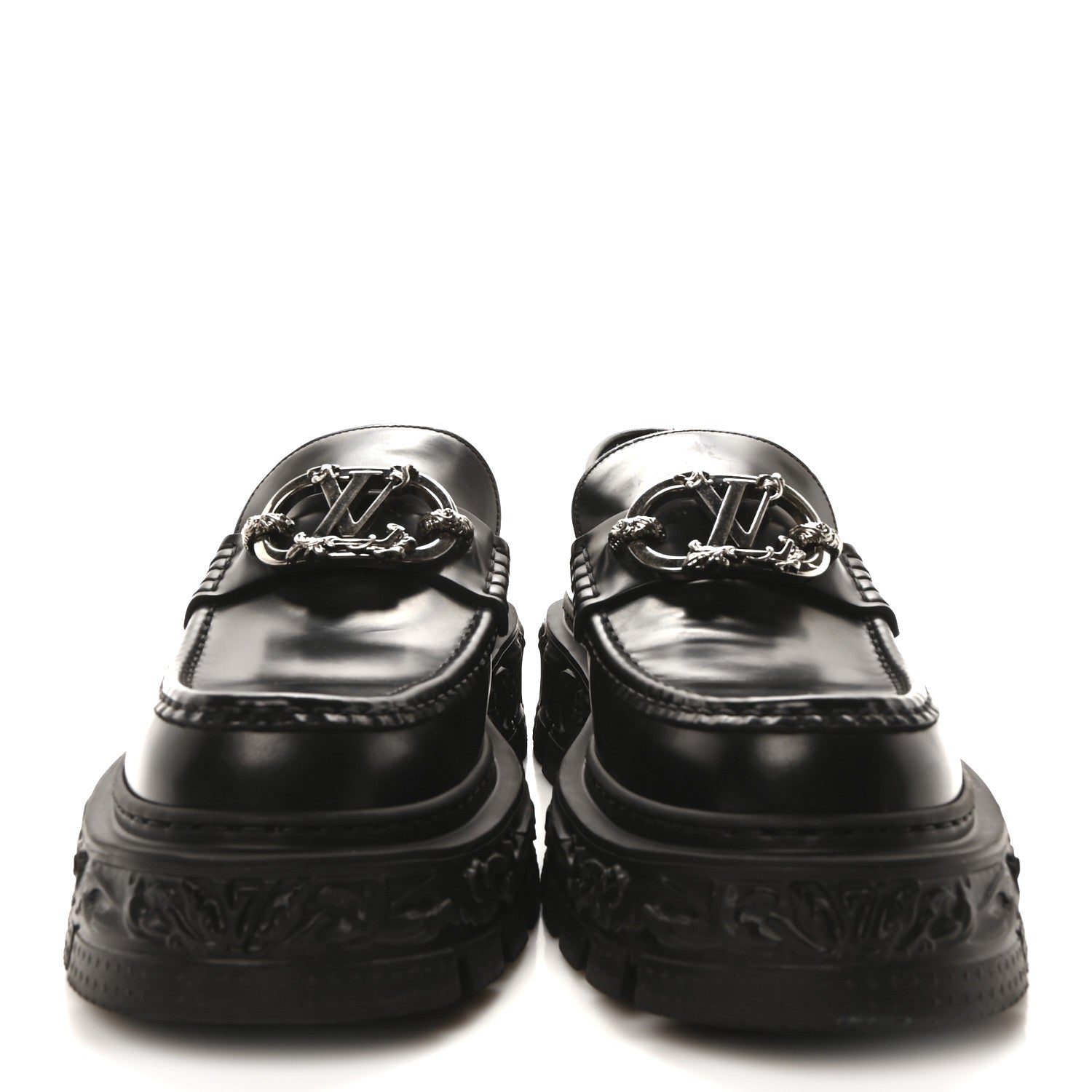 Louis Vuitton Calfskin Baroque Mens LV Loafers 9 Black 3 of 9