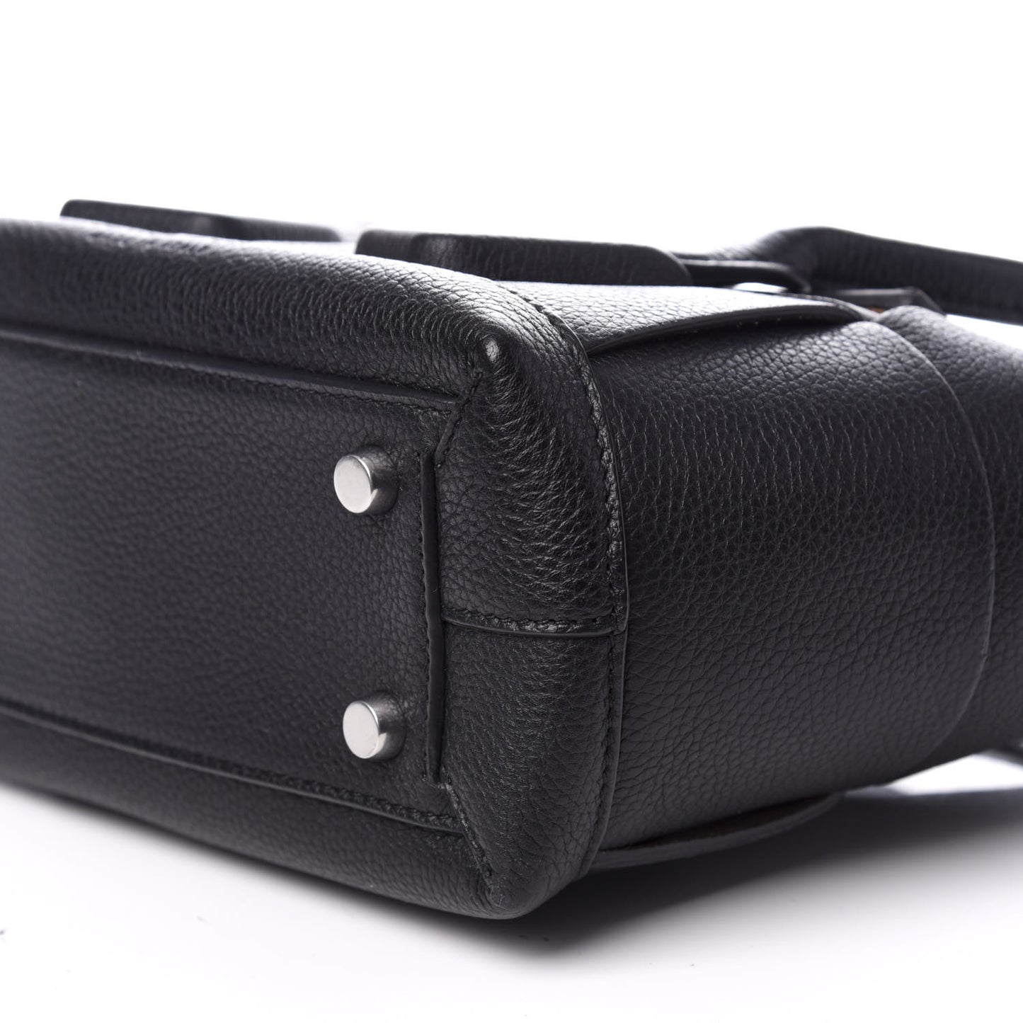 Grained Calfskin Mini Maxi Intrecciato Arco 33 Black