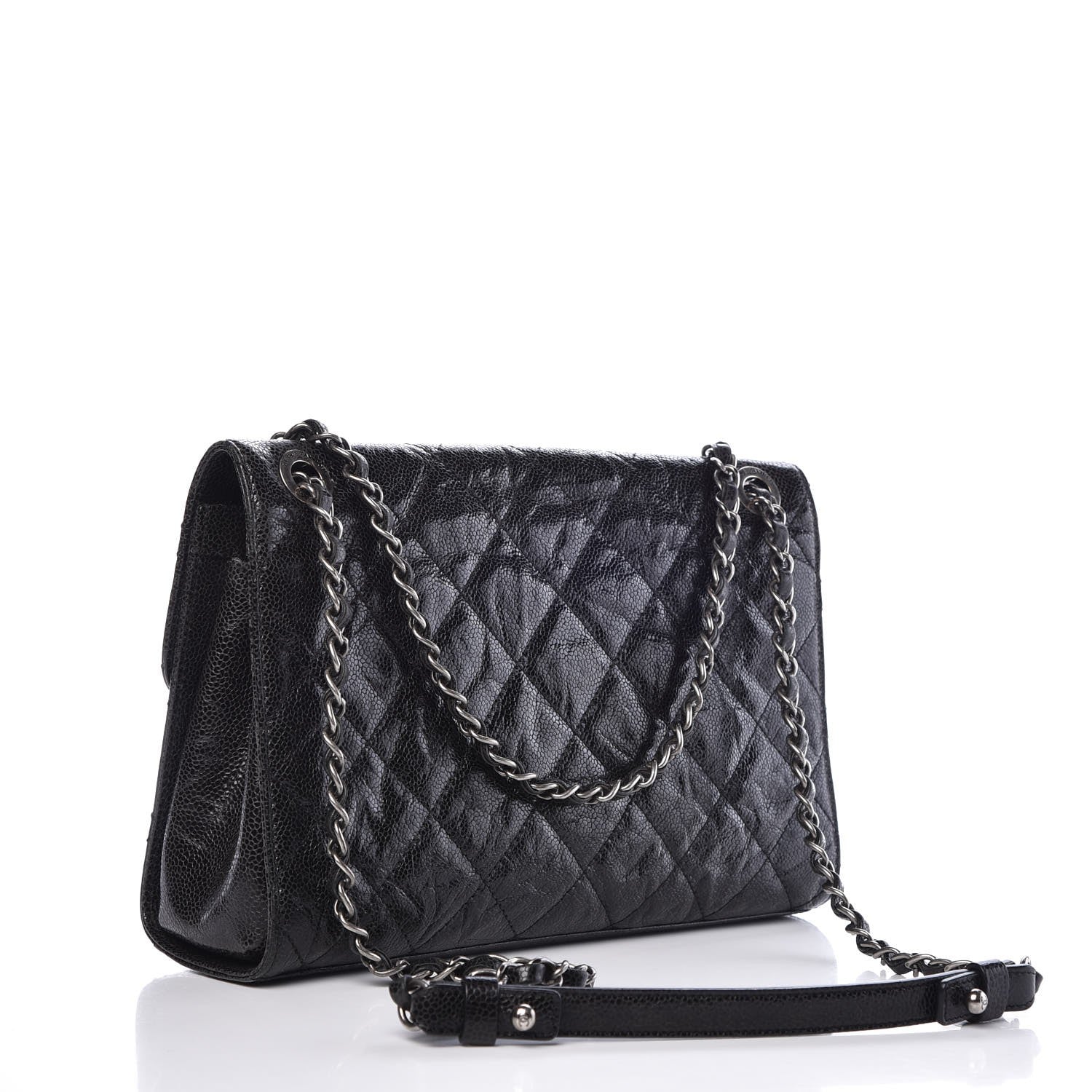 Chanel Crumpled Grained Calfskin Medium CC Crave Flap Black 3 of 15