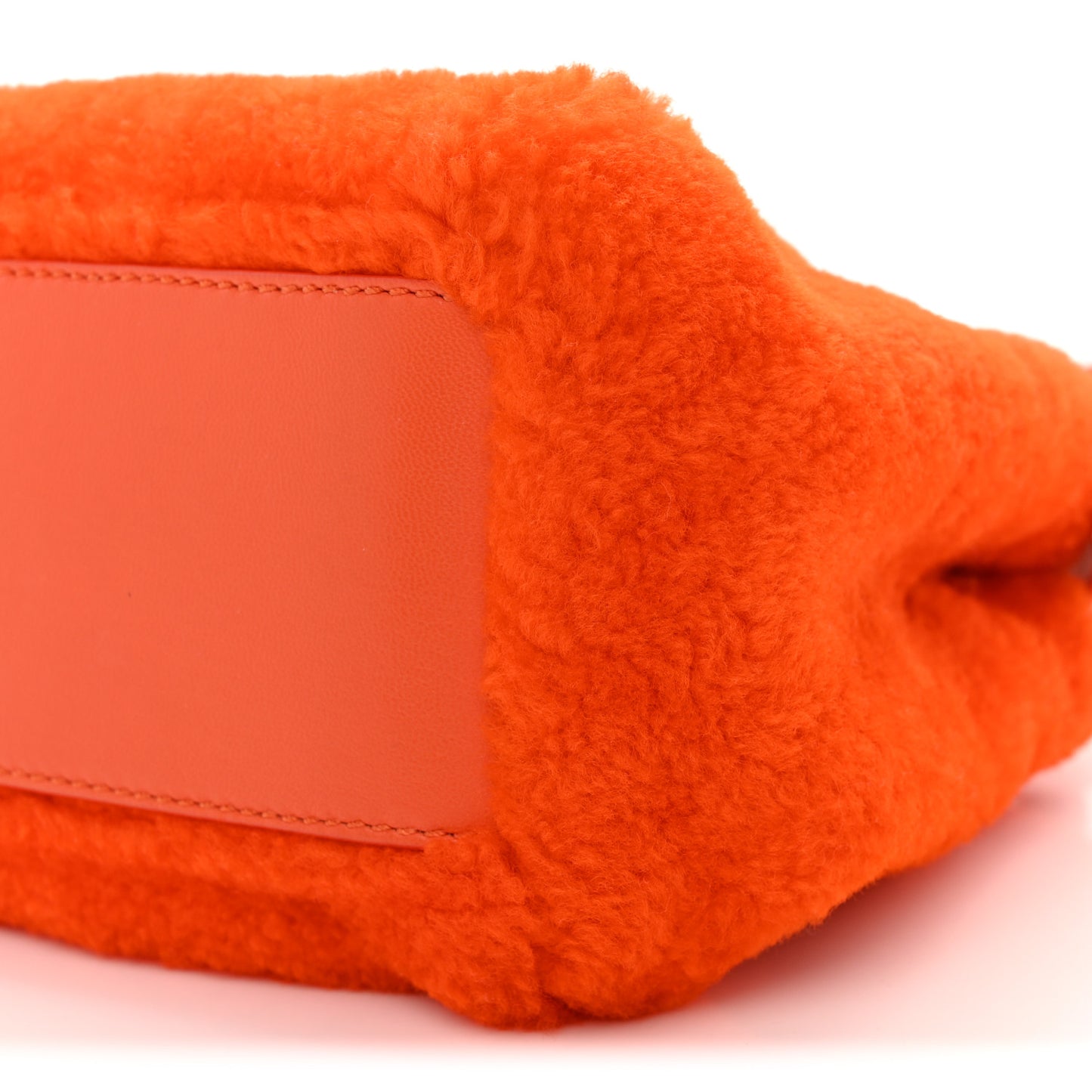 Shearling Nappa Mini Peekaboo Iconic Satchel Arancio