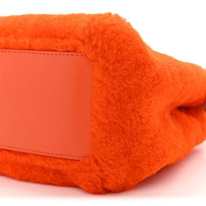 Fendi Shearling Nappa Mini Peekaboo Iconic Satchel Arancio 10 of 12