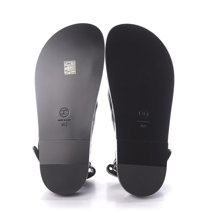 Chanel Grained Calfskin Velcro Dad Sandals 40 Black 7 of 11