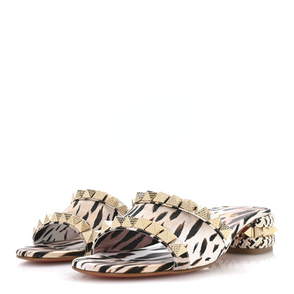 Christian Louboutin Crepe Satin Leopard Print Pyramule 30mm Sandals 38 Multicolor 4 of 7