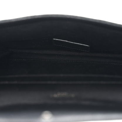 Saint Laurent Grain De Poudre Matelasse Chevron Monogram Monochrome Envelope Clutch Black 15 of 33