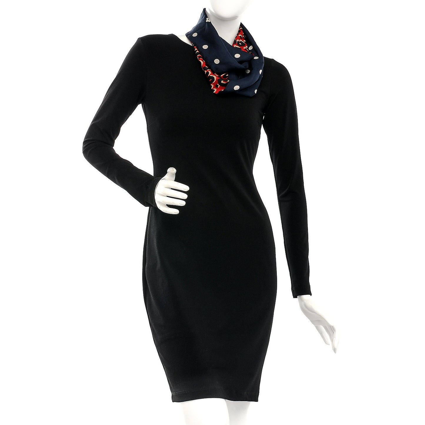 Silk Leopard Snood Scarf Red Rouge Blue Infini