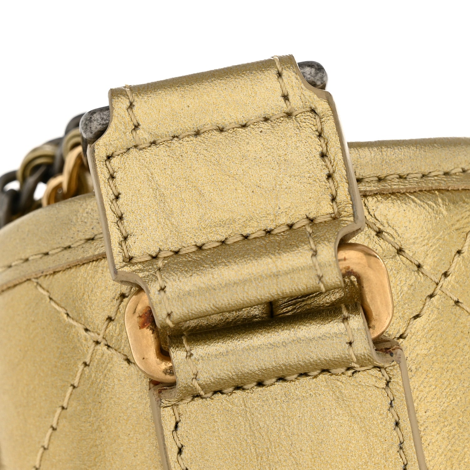 Chanel Metallic Aged Calfskin Quilted Medium Gabrielle Gold 12 of 12