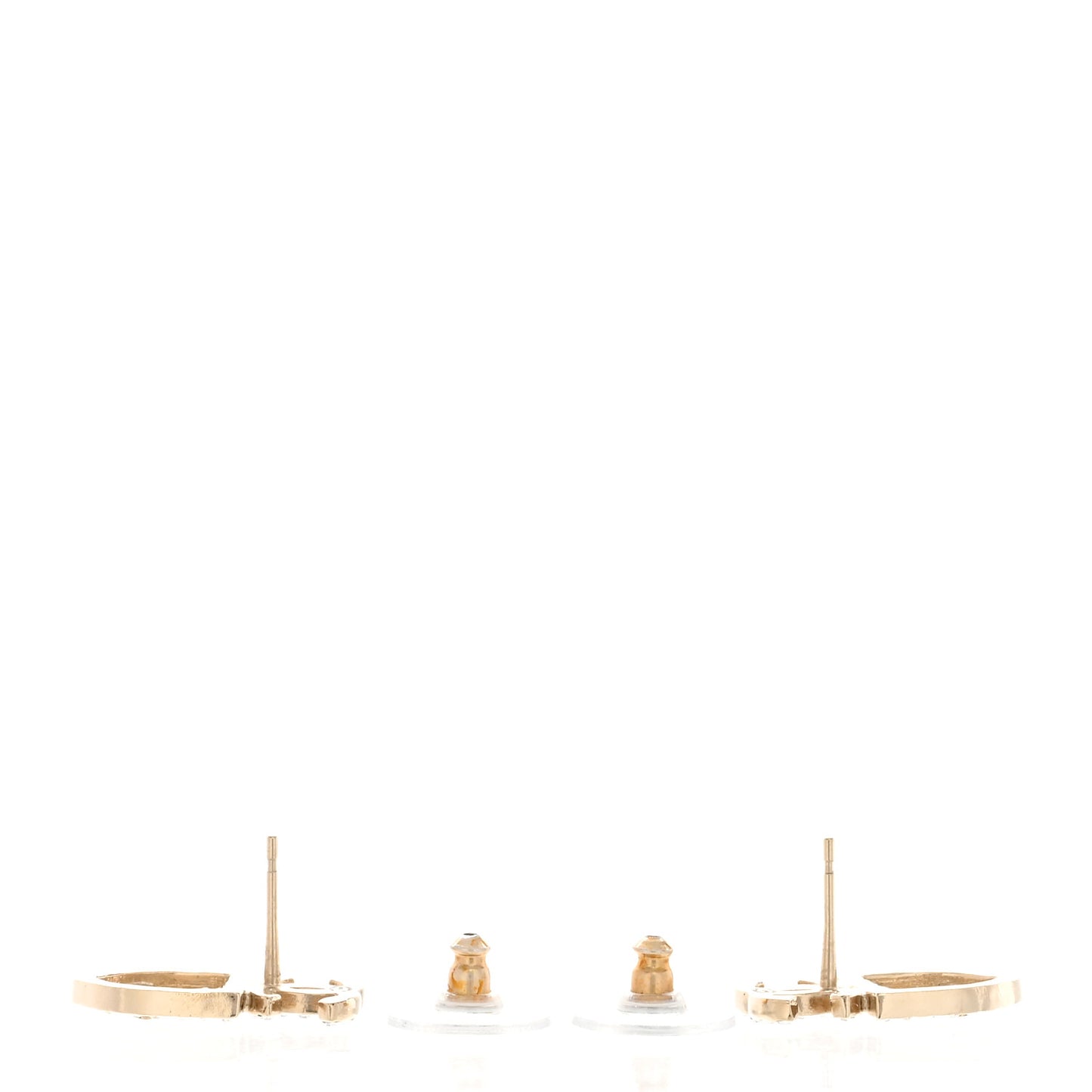 Crystal CC Sergeant Chanel Earrings Gold