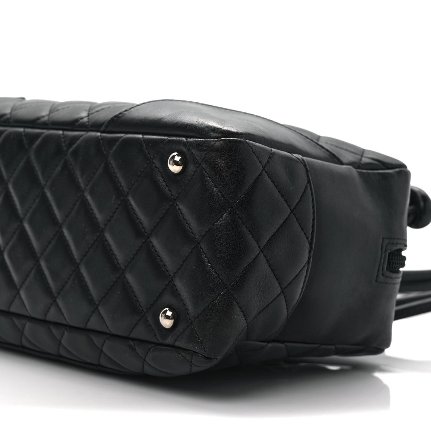 Calfskin Quilted Large Cambon Bowler Black