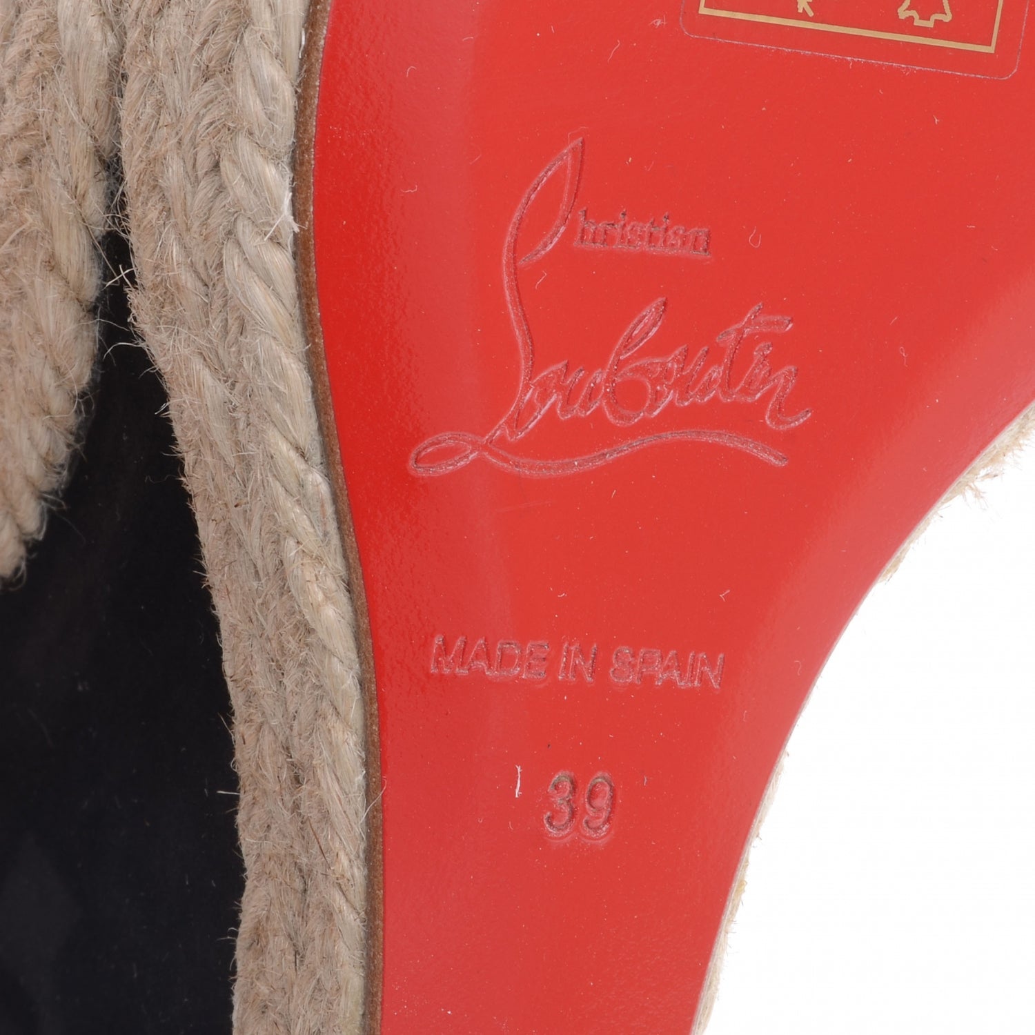 Christian Louboutin Suede Viva Boom 140 Espadrille Booties 39 Black 6 of 8
