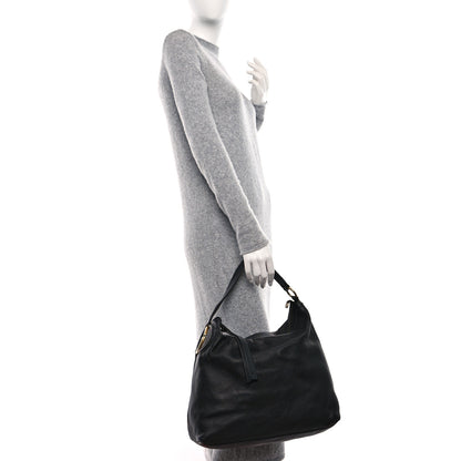 Gucci Pebbled Calfskin Twill Hobo Black 2 of 9