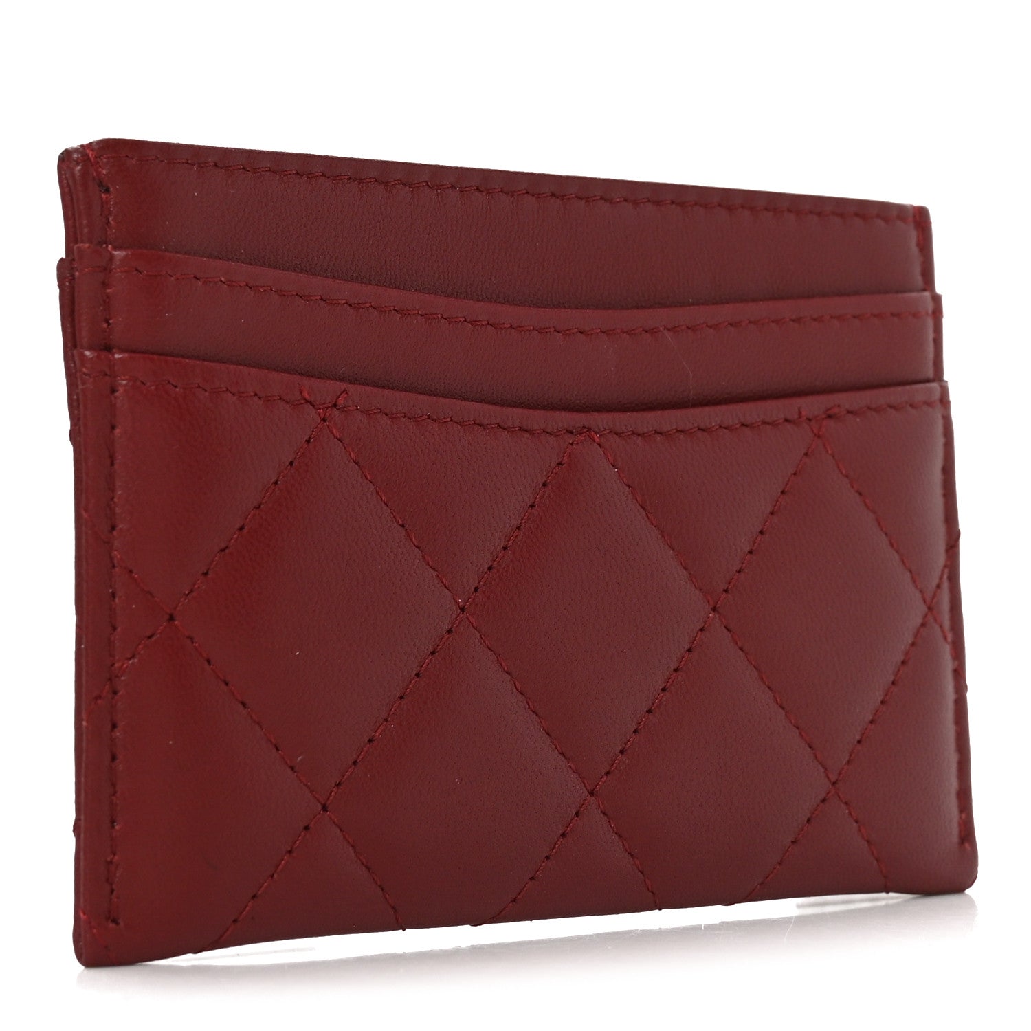 Chanel Lambskin Quilted Lucky Charms Card Holder Burgundy 3 of 8