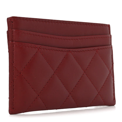 Chanel Lambskin Quilted Lucky Charms Card Holder Burgundy 3 of 8