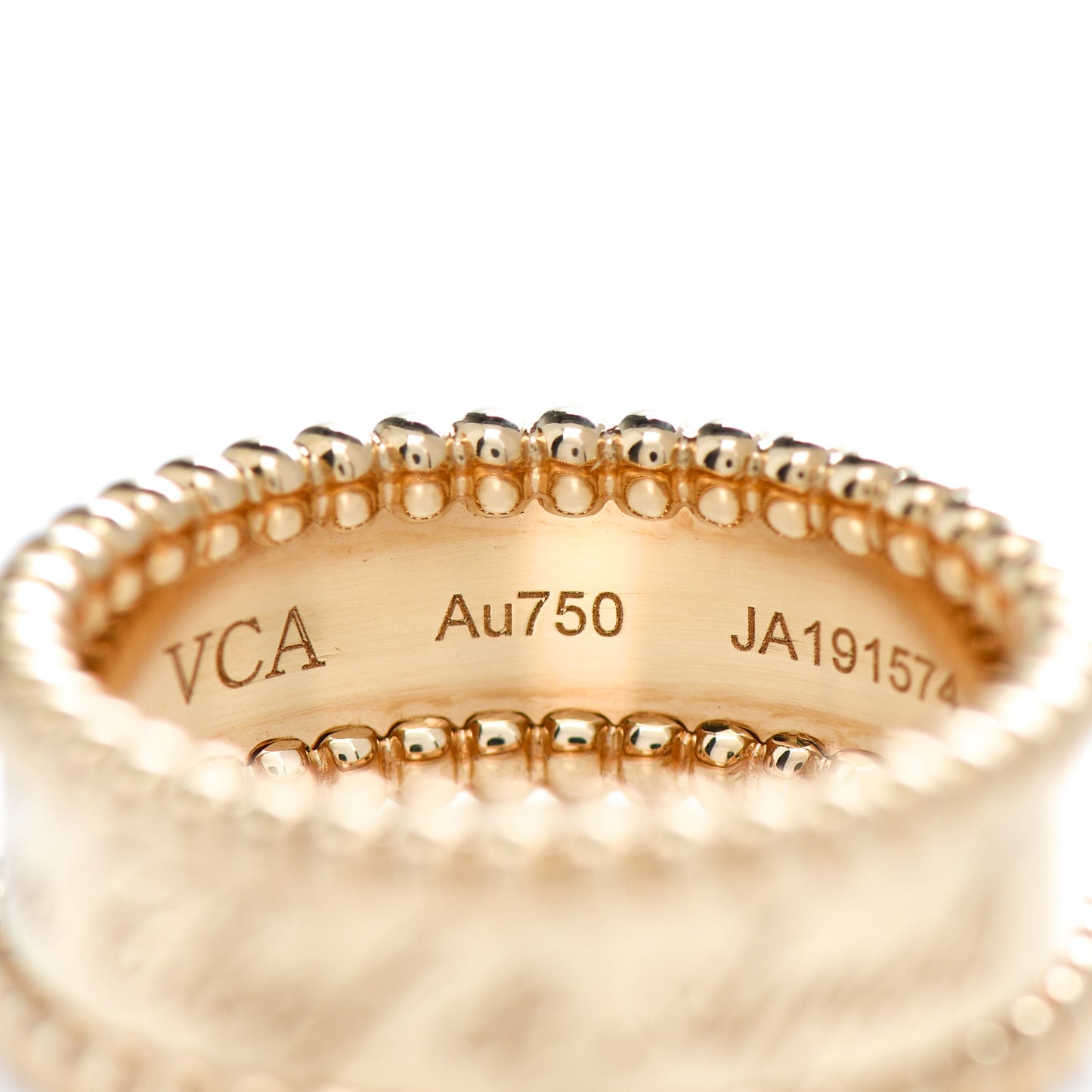18K Yellow Gold Perlee Signature Ring 54 6.75