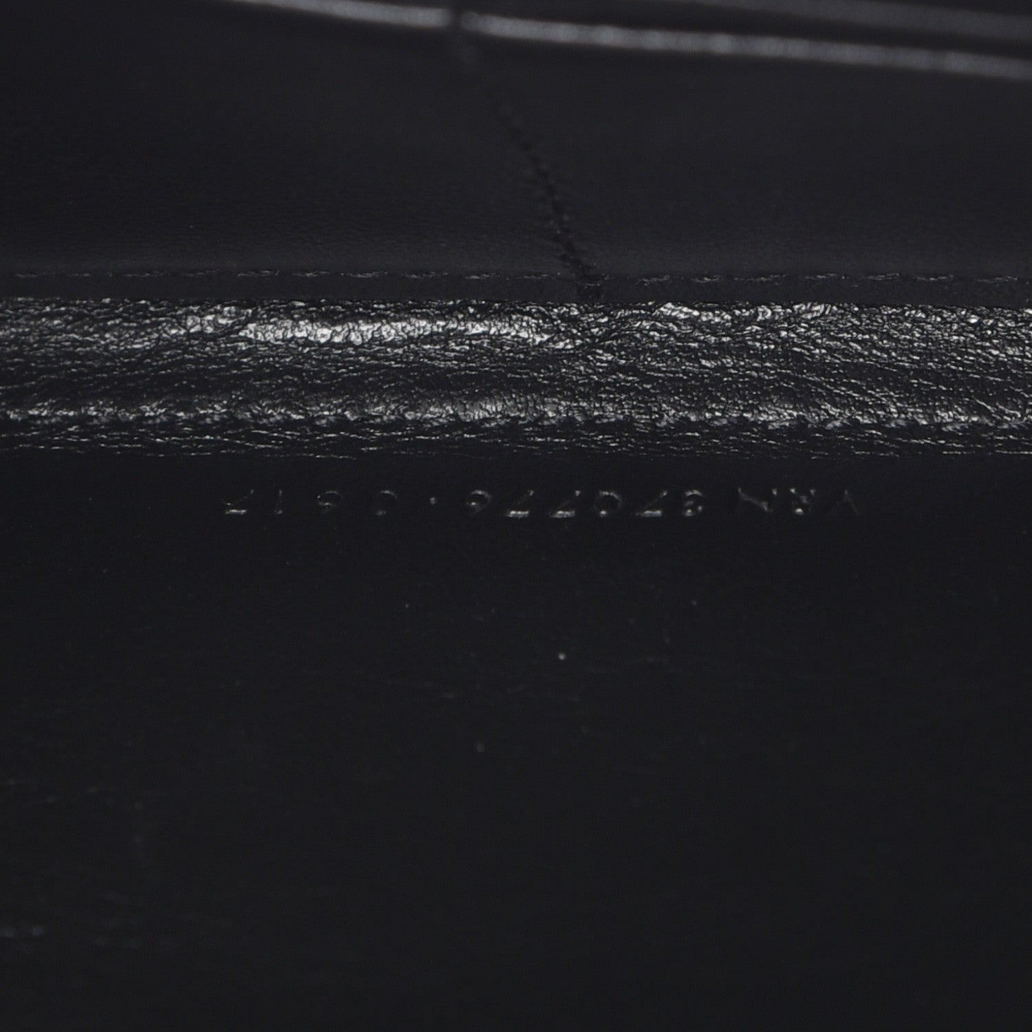 Saint Laurent Calfskin Crocodile Embossed Monogram Zip Around Wallet Black 7 of 8