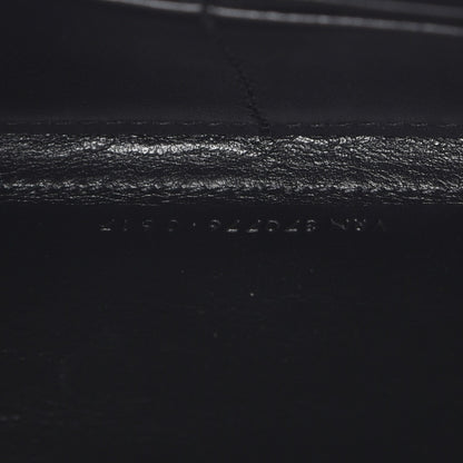 Saint Laurent Calfskin Crocodile Embossed Monogram Zip Around Wallet Black 7 of 8
