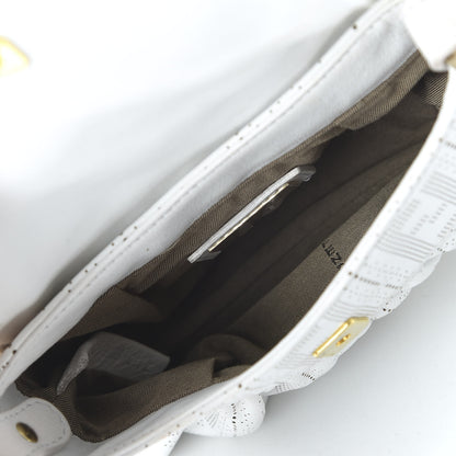 Fendi Calfskin Perforated Mini Chef Shoulder Bag White 5 of 9