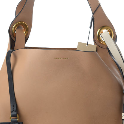 Burberry Calfskin Medium Grommet Hobo Light Camel Black 9 of 11