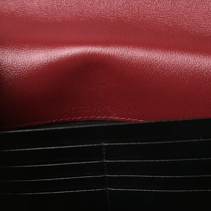 Gucci Vintage Effect Calfskin Matelasse Diagonal Torchon GG Marmont Chain Wallet Black Romantic Cherry 7 of 10