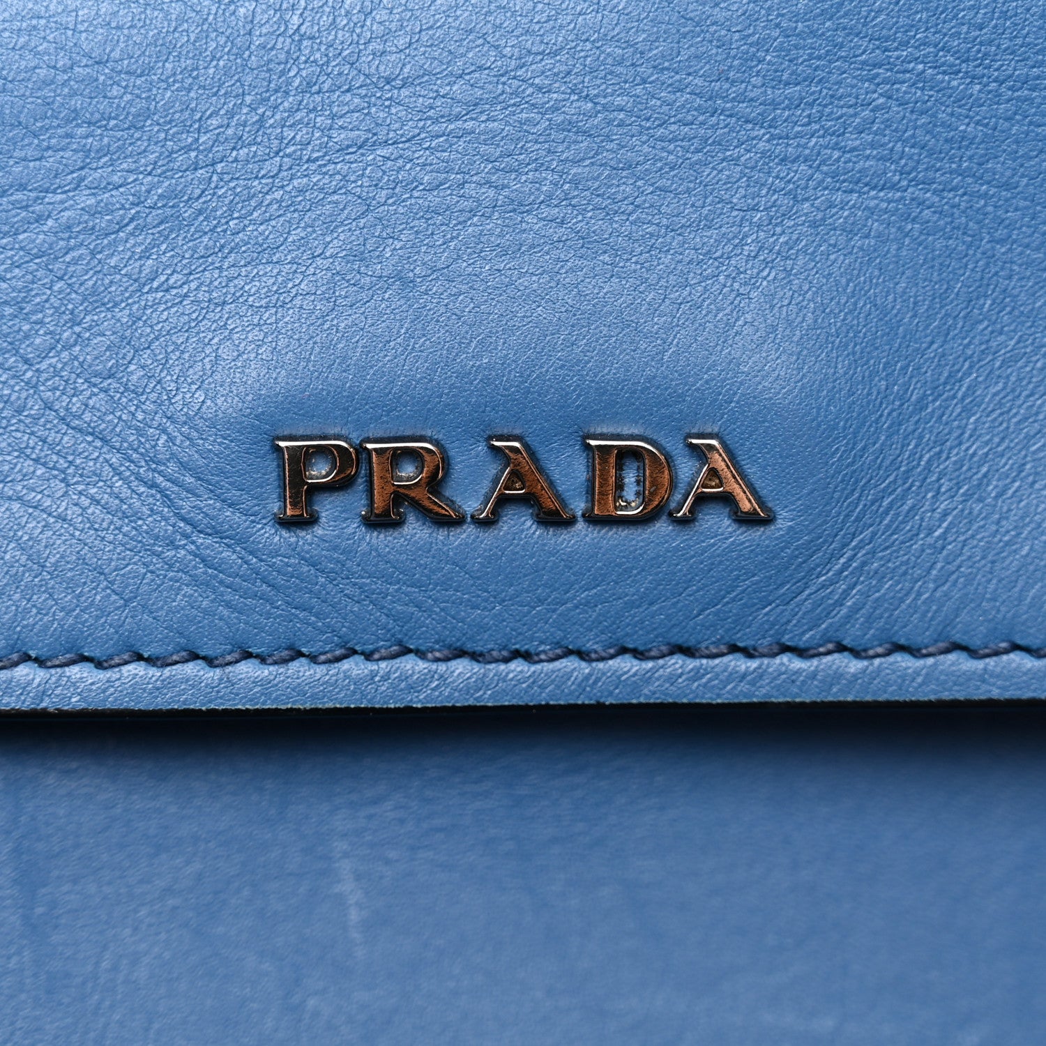 Prada City Calf Buckle Tote Cobalto 6 of 10
