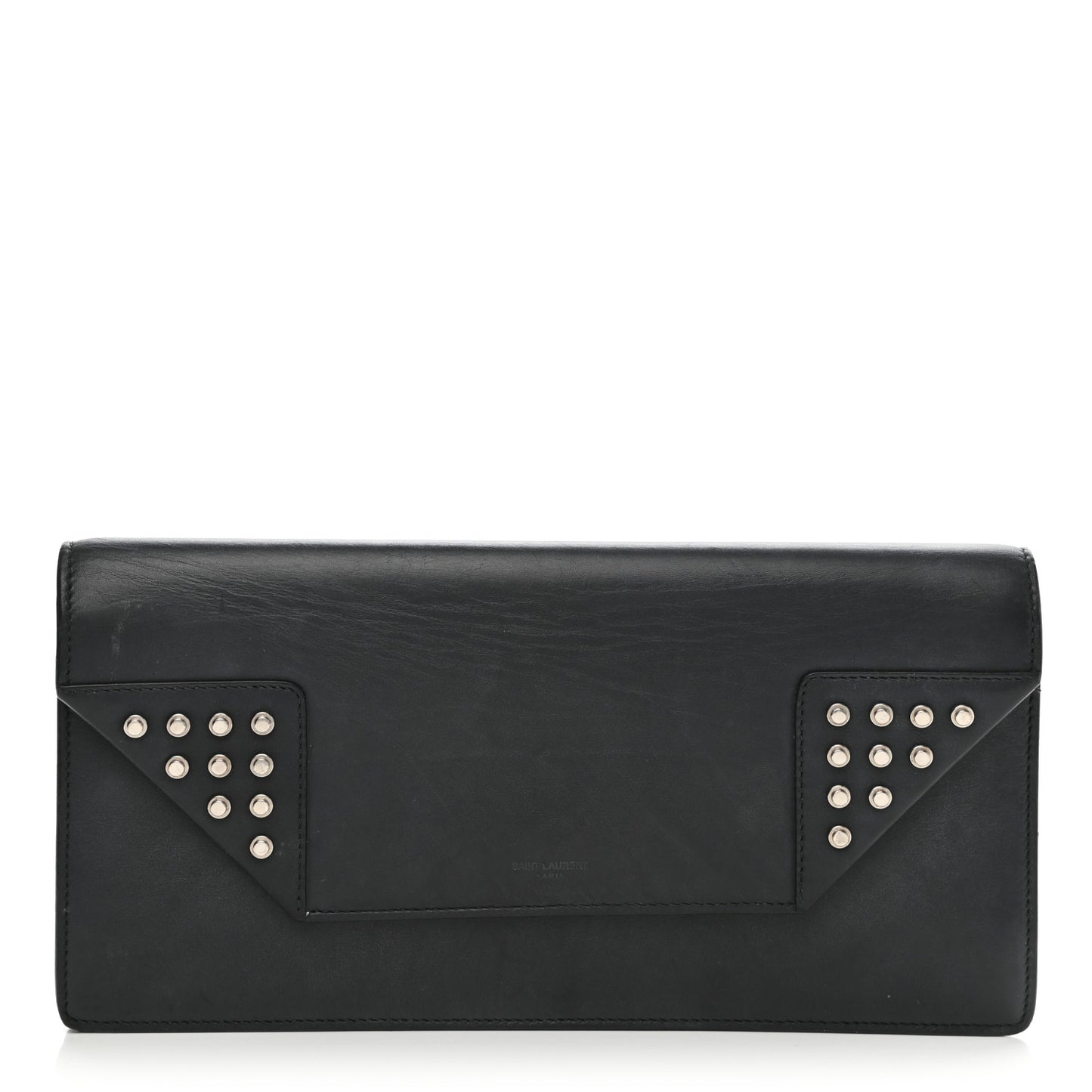 Calfskin Studded Betty Clutch Black