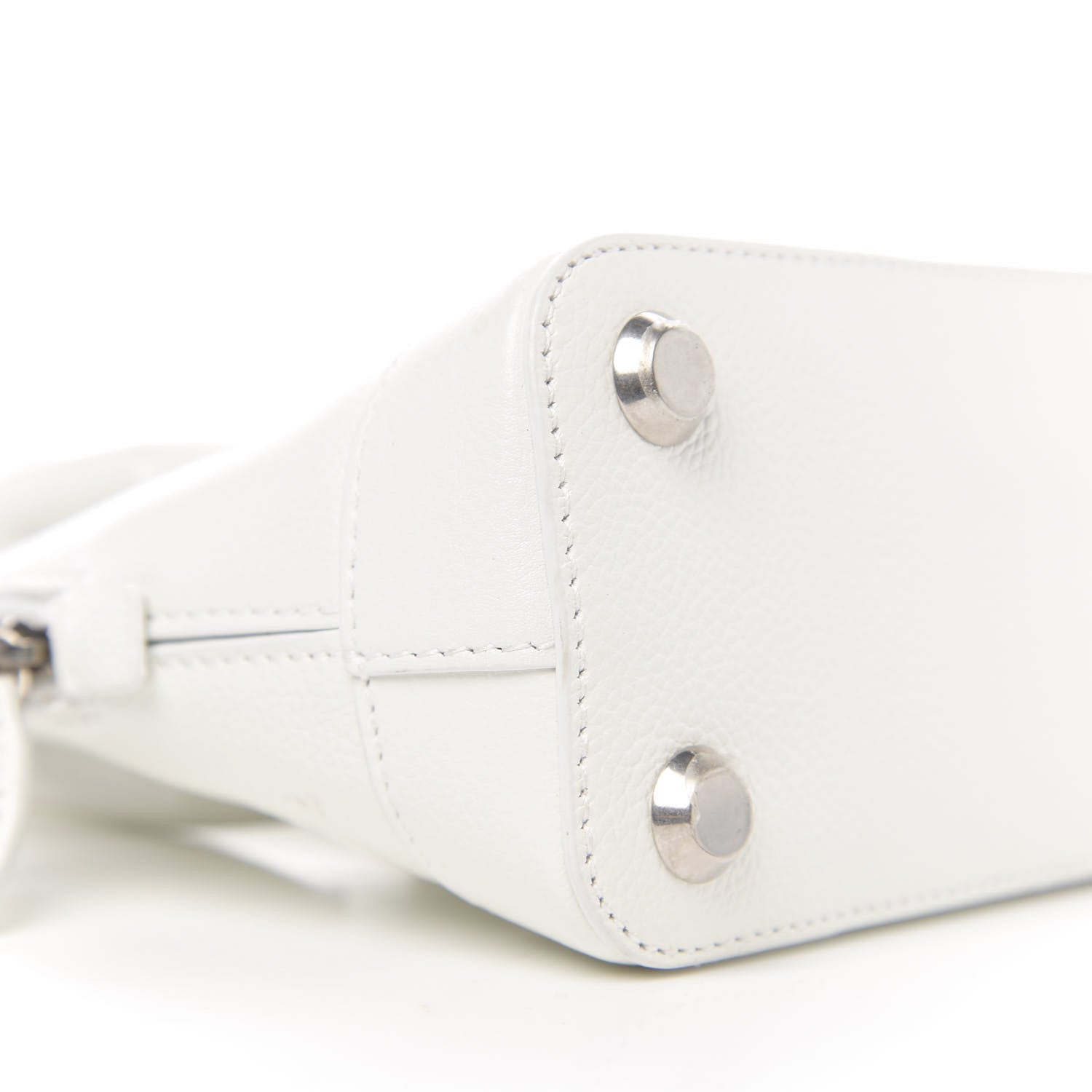 Balenciaga Grained Calfskin Logo XXS Ville Top Handle Bag White Fluo Pink 6 of 8