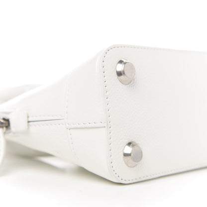 Balenciaga Grained Calfskin Logo XXS Ville Top Handle Bag White Fluo Pink 6 of 8