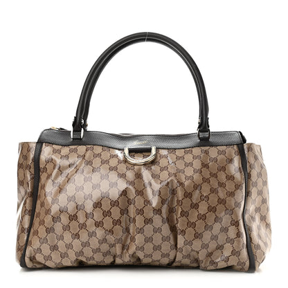 Gucci Crystal Monogram Large D Gold Hobo Dark Brown 1 of 15