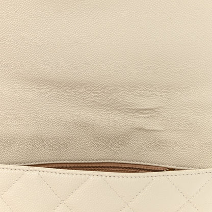 Chanel Shiny Caviar Quilted Large Chain Melody Flap White 11 of 17