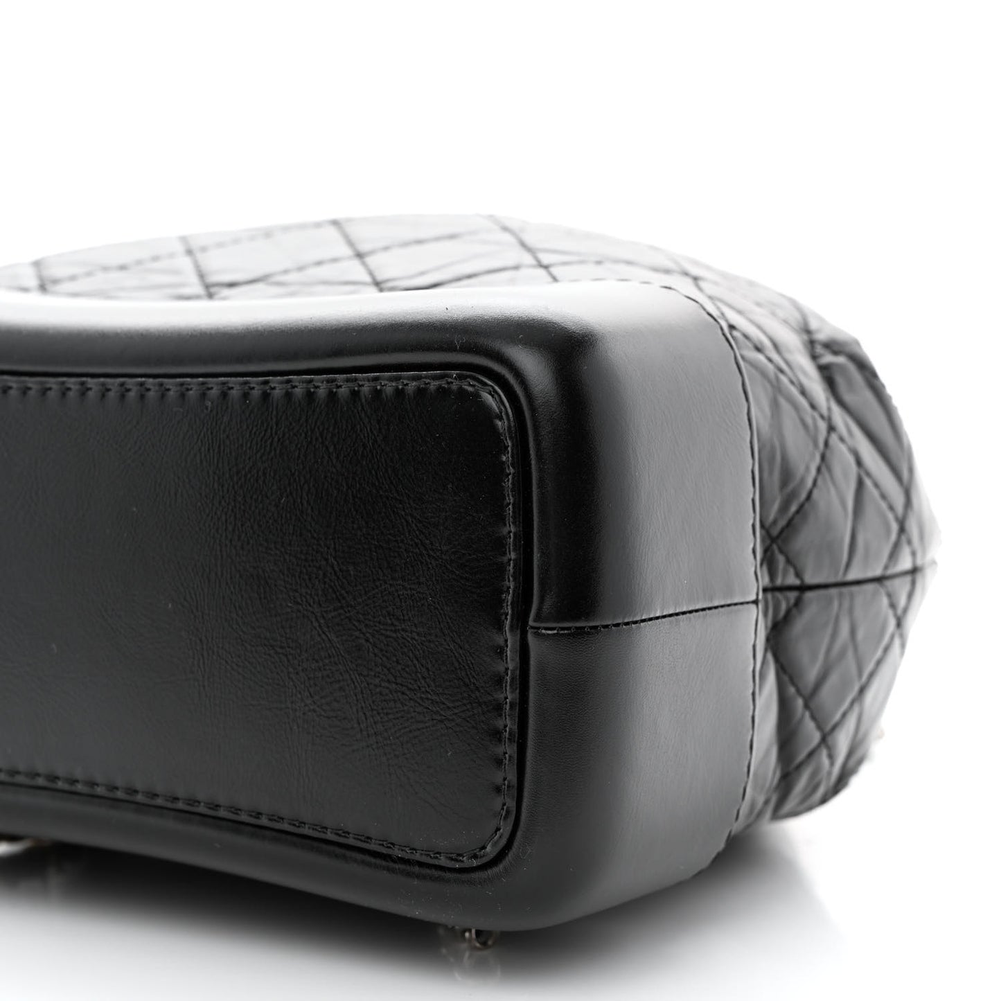 Aged Calfskin Quilted Small Gabrielle Backpack Black