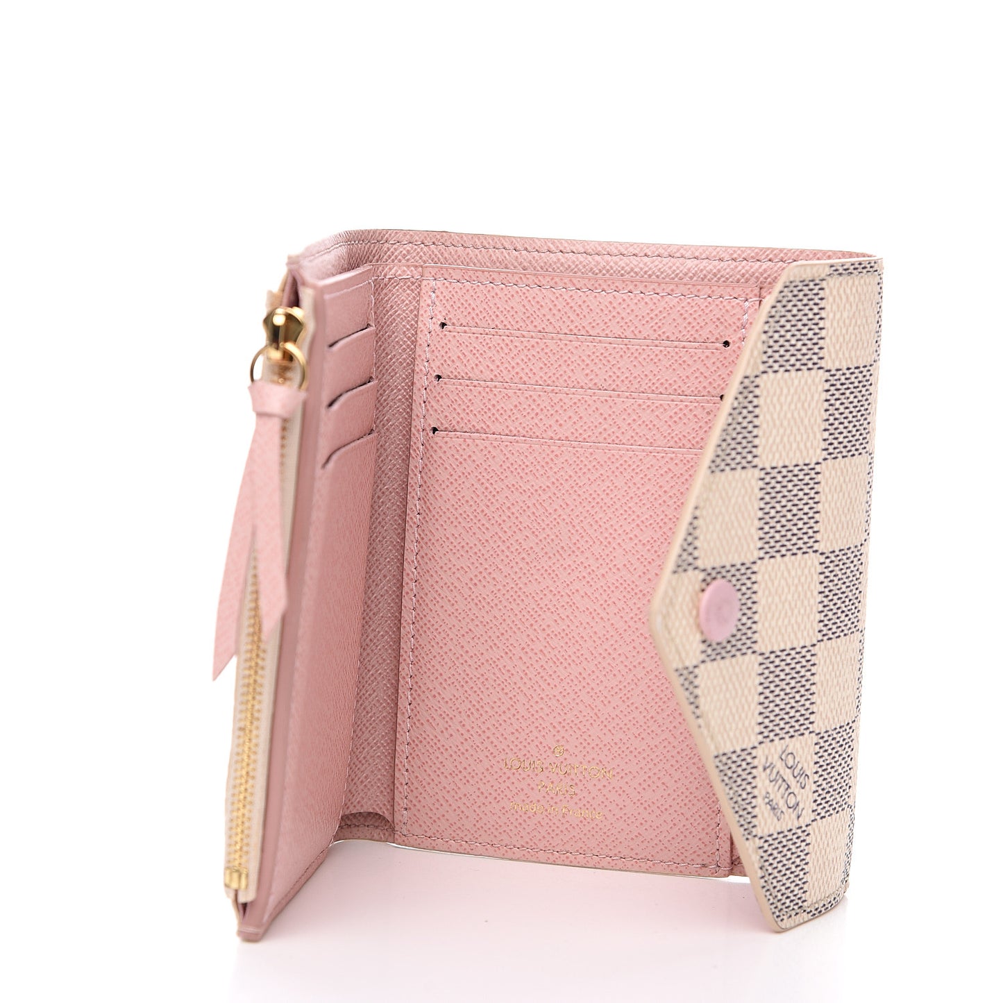 Damier Azur Victorine Wallet Rose Ballerine