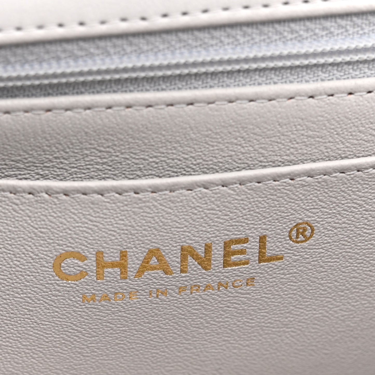 Lambskin Quilted Mini Top Handle Rectangular Flap Grey