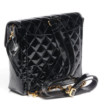 Chanel Patent Quilted Backpack Black 3 of 11