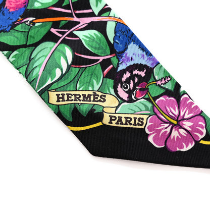 Hermes Silk Jungle Love Love Twilly Black Vert Rose Vif 2 of 6