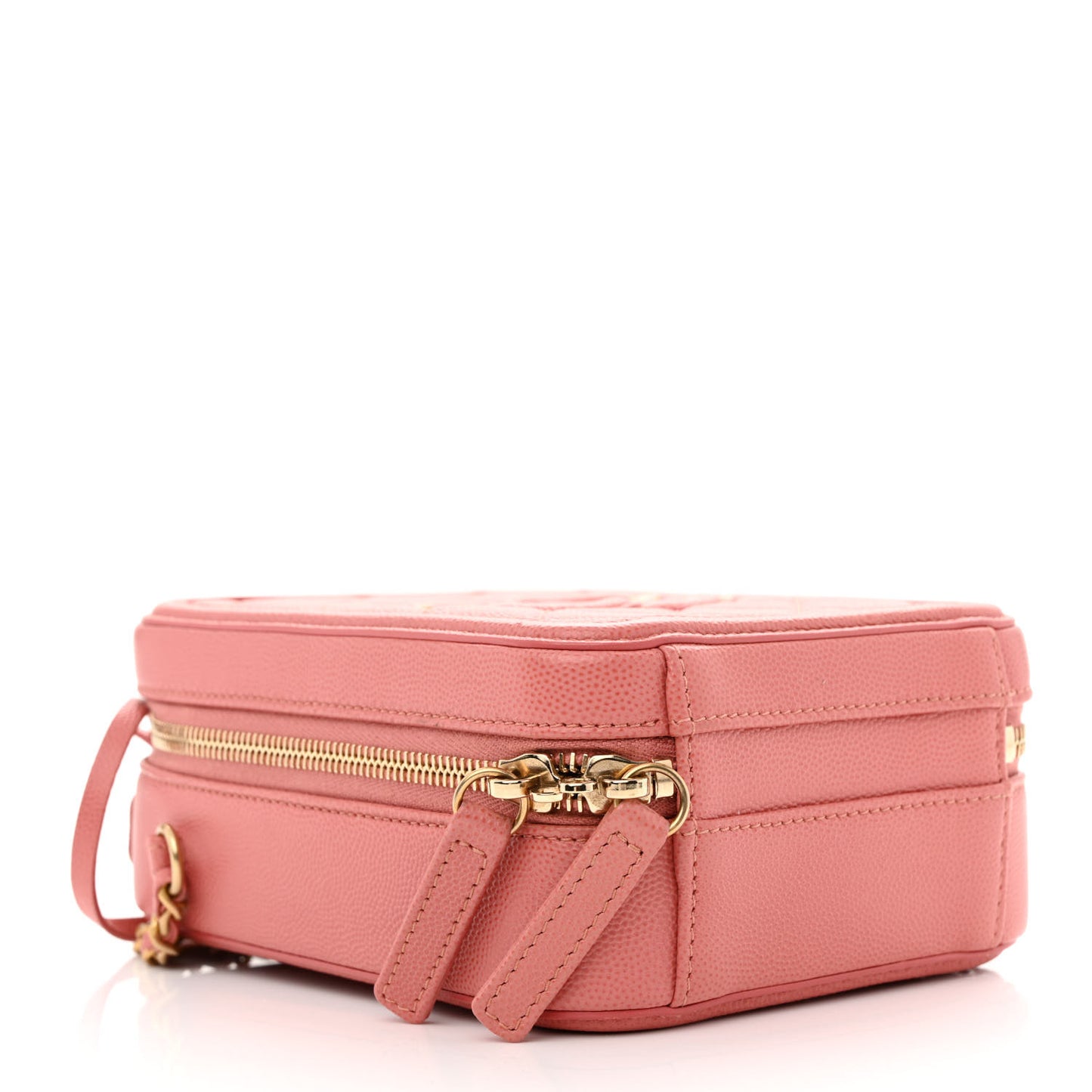 Caviar Quilted CC North South Filigree Vanity Case Pink